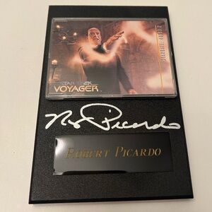 Vintage Signed Robert Picardo Star Trek Voyager Collectible Plaque 90s